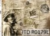 Papier decoupage Vintage, Sepia, gazety, zdjęcia*Vintage decoupage paper, Sepia, newspapers, photos
